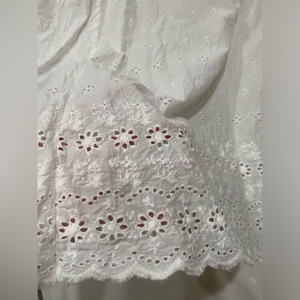 Shoshana Swimwear White Eyelet Tunic 100% Cotton Dress SzL -runs Small - Picture 8 of 9